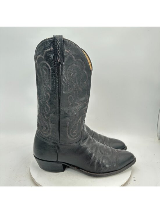 Kenny Rogers Men Size 12D Black Leather Pull On Western Cowboy Boot main image 4